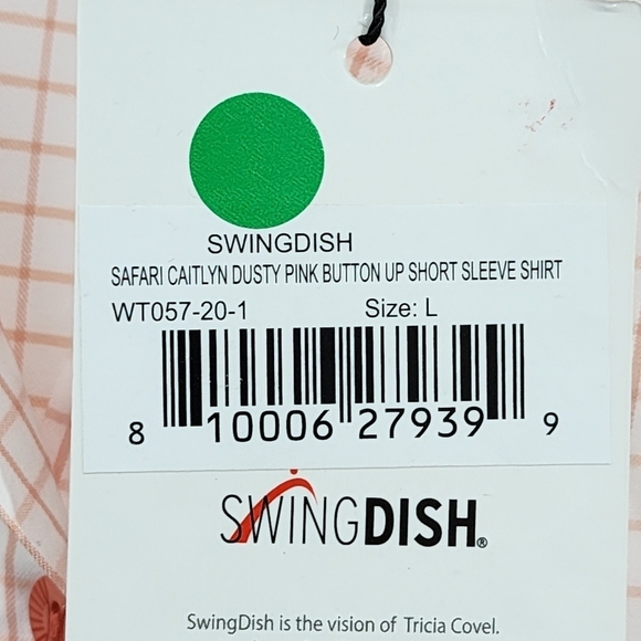 SwingDish Women's Safari Collection Caitlyn Stretch Button Front Top - L - Picture 8 of 8